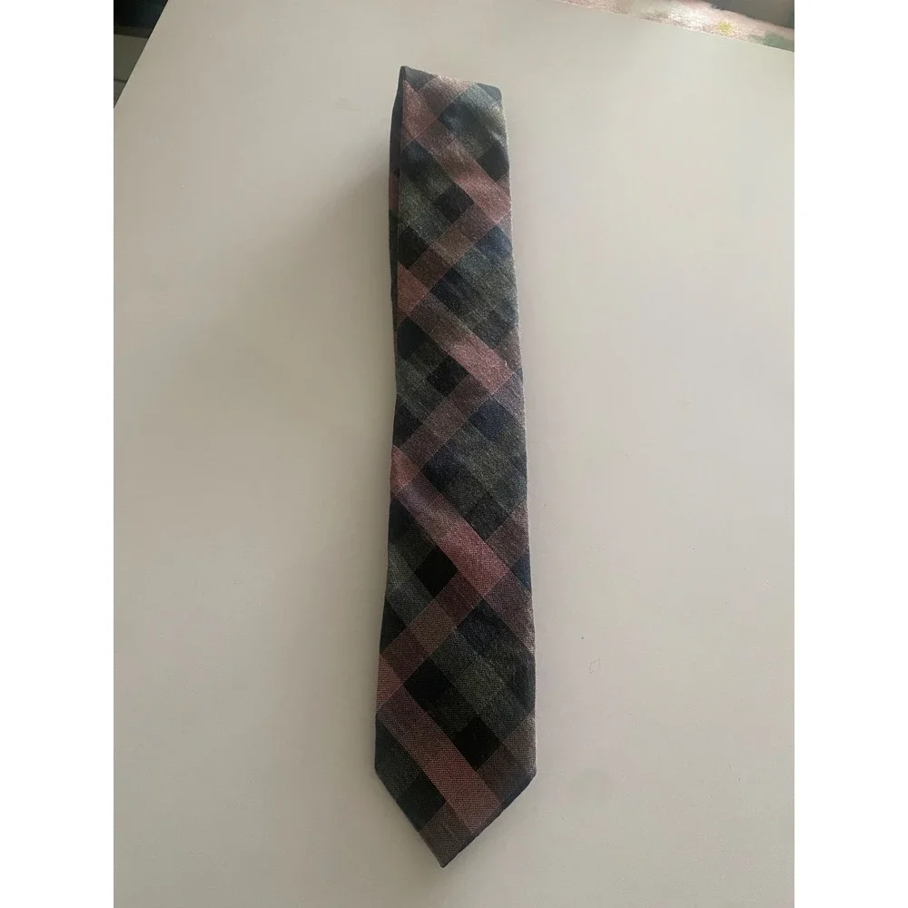 Chaps Pink & Gray Plaid Necktie Men's Classic Business Casual Preppy‎